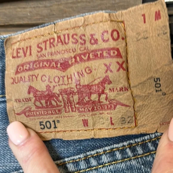 LEVIS Authentic 501 Buttonfly Cutoff Denim Jean Shorts - Picture 4 of 11